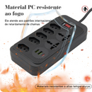 Extensão Coibeu de Tomada Preto de Energia USB e Plugues com 2 Metros