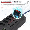 Extensão Coibeu de Tomada Preto de Energia USB e Plugues com 2 Metros