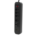 Extensão Coibeu de Tomada Preto de Energia USB e Plugues com 2 Metros