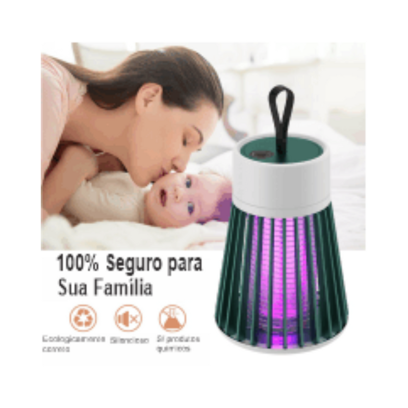 Lâmpada Elétrica de Led Mata Mosquitos Recarregável - Frete Grátis