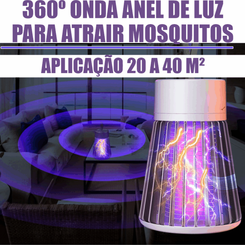 Lâmpada Elétrica de Led Mata Mosquitos Recarregável - Frete Grátis