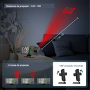 Despertador Digital LED com Projeção de Hora e Temperatura – Relógio com Snooze