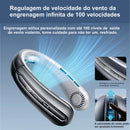 Ventilador de Pescoço Suspenso Sem Hélices, Ar Condicionado Portátil, USB Tipo C, Display Digital LED