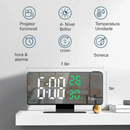 Despertador Digital LED com Projeção de Hora e Temperatura – Relógio com Snooze