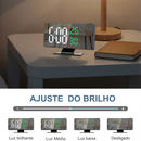 Despertador Digital LED com Projeção de Hora e Temperatura – Relógio com Snooze