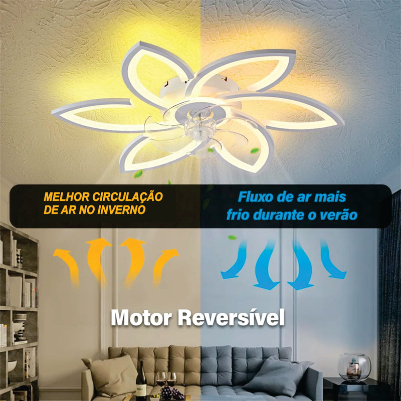 Ventilador de Teto com Controle Remoto e Luminária LED