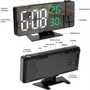 Despertador Digital LED com Projeção de Hora e Temperatura – Relógio com Snooze