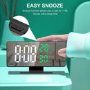 Despertador Digital LED com Projeção de Hora e Temperatura – Relógio com Snooze