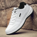Tênis Masculino Casual de Couro Impermeável e Confortável-Campcenter-Calçados