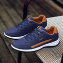 Tênis Masculino Casual de Couro Impermeável e Confortável-Campcenter-Calçados