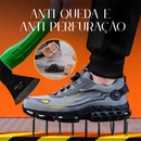Sapato de Segurança Masculino com Botão Rotativo Antiderrapante e Antiperfuração-campcenter-calçados