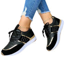 Tênis Plataforma Feminino Casual em Couro Confortável-Campcenter-Calçados