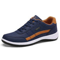 Tênis Masculino Casual de Couro Impermeável e Confortável-Campcenter-Calçados