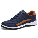 Tênis Masculino Casual de Couro Impermeável e Confortável-Campcenter-Calçados