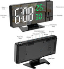 Despertador Digital LED com Projeção de Hora e Temperatura – Relógio com Snooze
