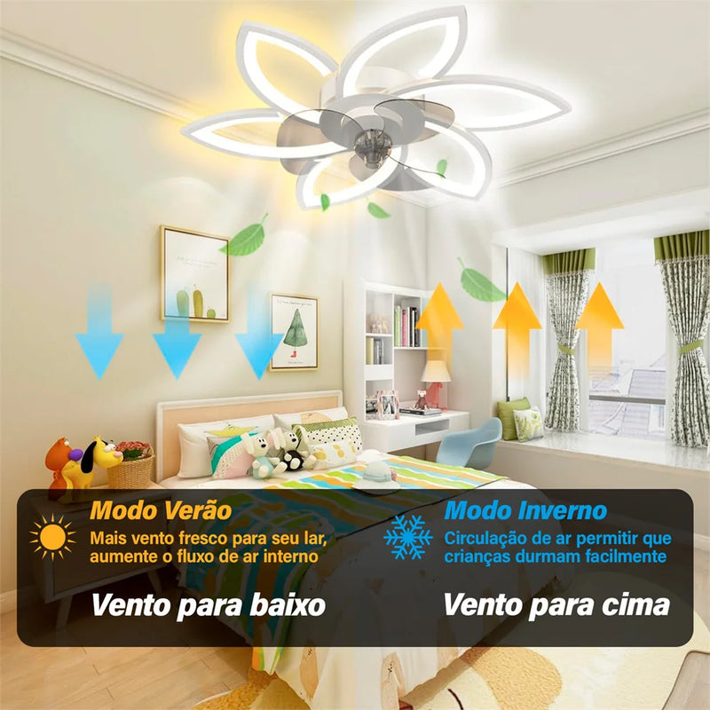 Ventilador de Teto com Controle Remoto e Luminária LED