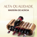Suporte de Vinho de Madeira para Garrafas Cozinha ou Bancada-Campcenter-Cozinha